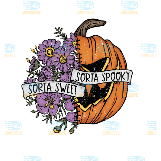 Sorta-Sweet-Sorta-Spooky-Pumpkin-Floral-Flower-Png