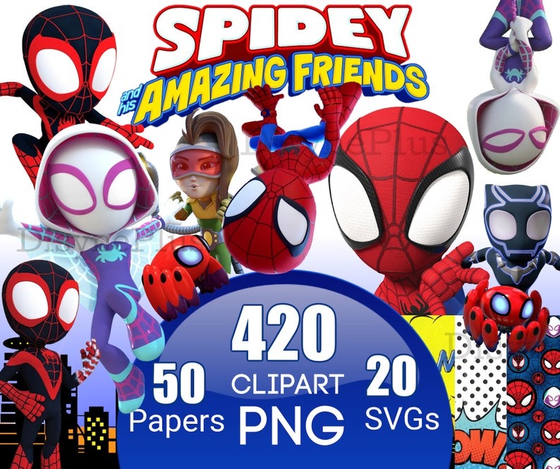 Spidey PNG, Spidey and his Amazing Friends Clipart, Spidey and his Amazing Friends PNG, Make your own Spidey shirt, Superhero Birthday