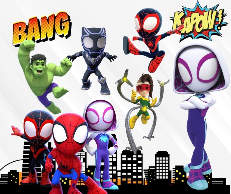 Spidey PNG, Spidey and his Amazing Friends Clipart, Spidey and his Amazing Friends PNG, Make your own Spidey shirt, Superhero Birthday