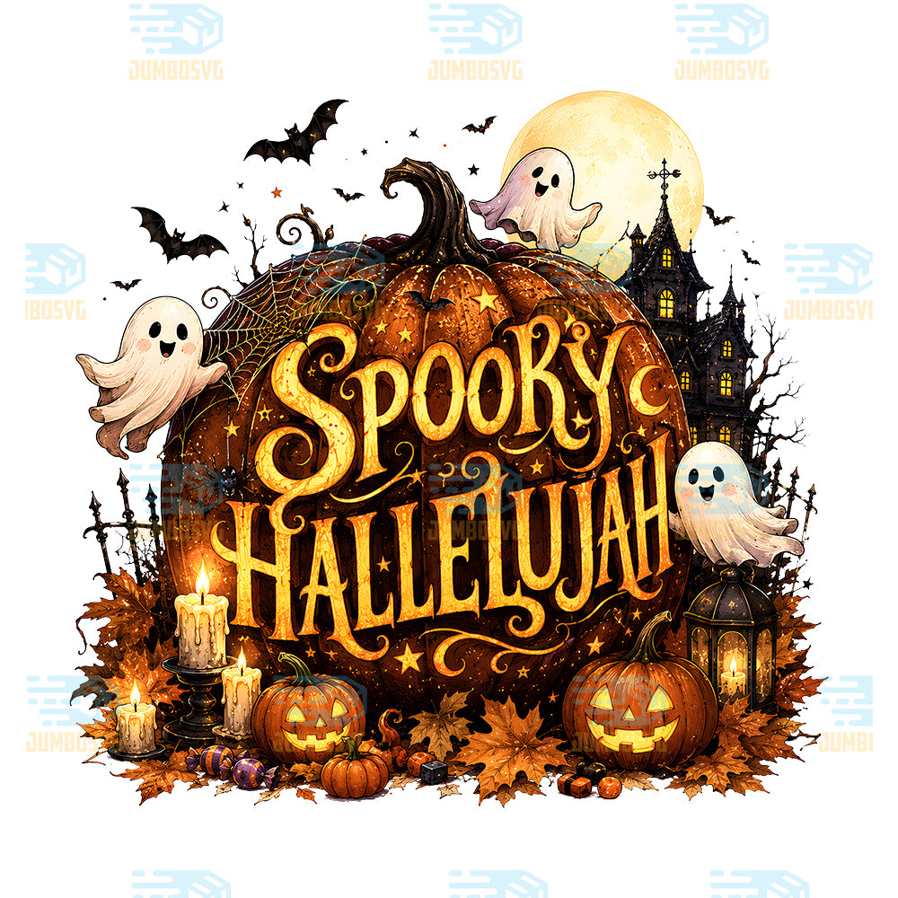 Spooky-Hallelujah-Cute-Ghost-Pumpkin-Halloween-Png