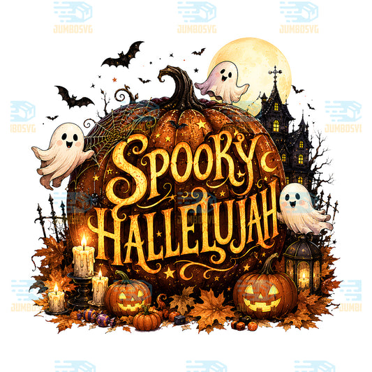 Spooky-Hallelujah-Cute-Ghost-Pumpkin-Halloween-Png