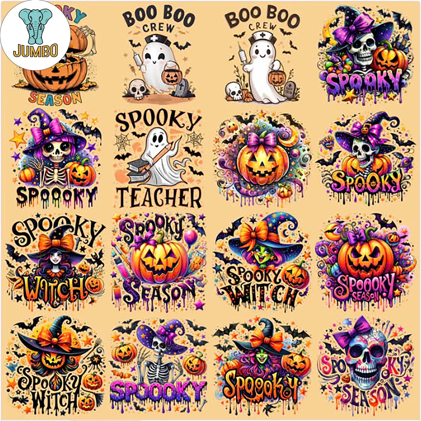 SpookyHalloweenDesignsBundlePng