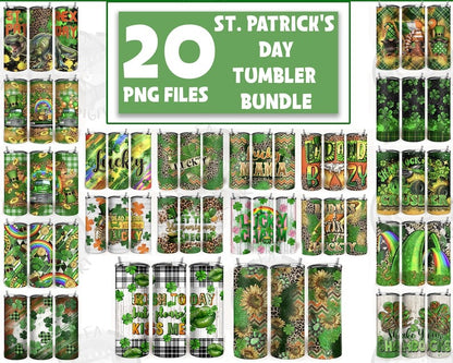 St. Patrick's Day tumbler png sublimation design bundle, Happy St. Patrick's Day png, tumbler bundle png, sublimate designs download