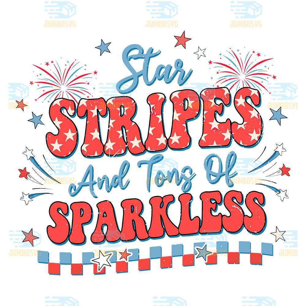 Star-Stripes-And-Tons-Of-Sparkless-4th-Of-July-Png