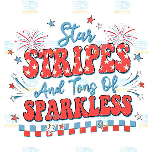 Star-Stripes-And-Tons-Of-Sparkless-4th-Of-July-Png