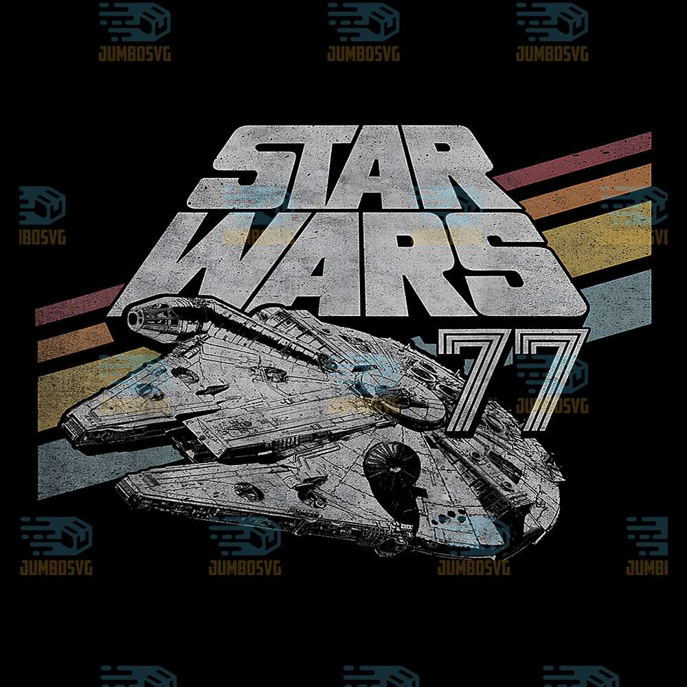 Star-Wars-Millennium-Falcon-77-Retro-Diagonal-Stripe-Png