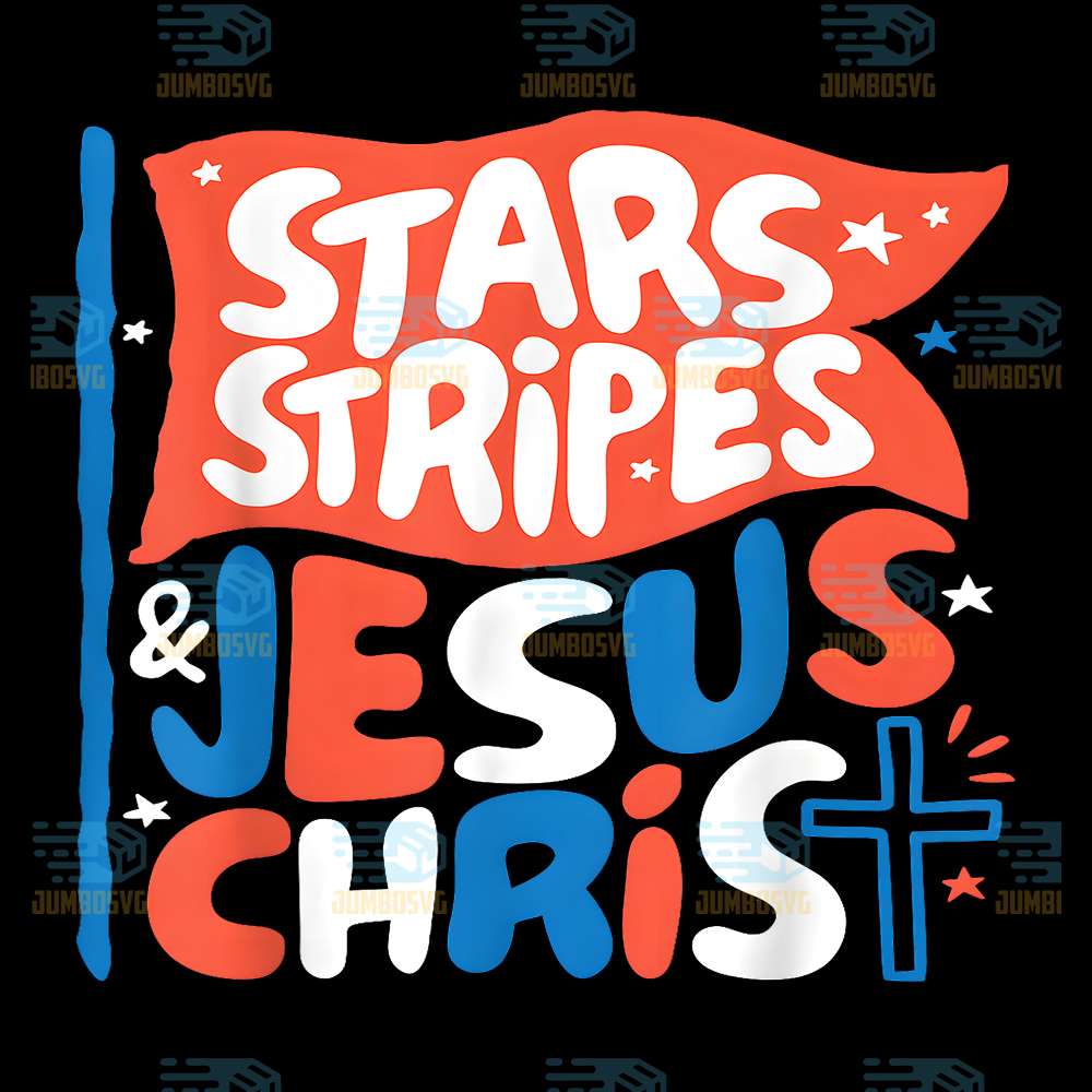 Stars-Stripes-And-Jesus-Christ-4th-Of-July-USA-Png