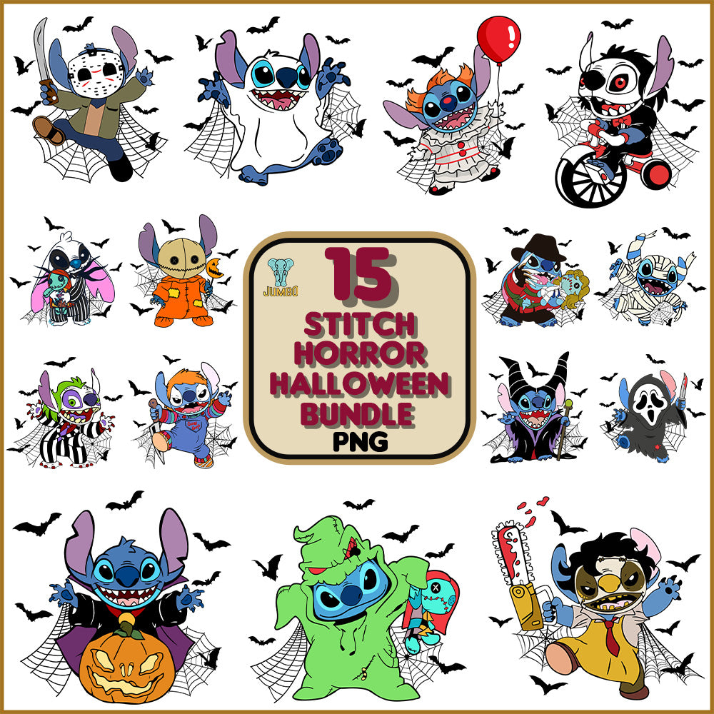 StitchHorrorHalloweenBundlePng