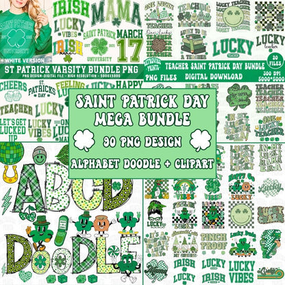 St patricks day png Mega Bundle, Retro St Patricks png designs bundle, St patricks day png, St patty's png bundle, png file for sublimation