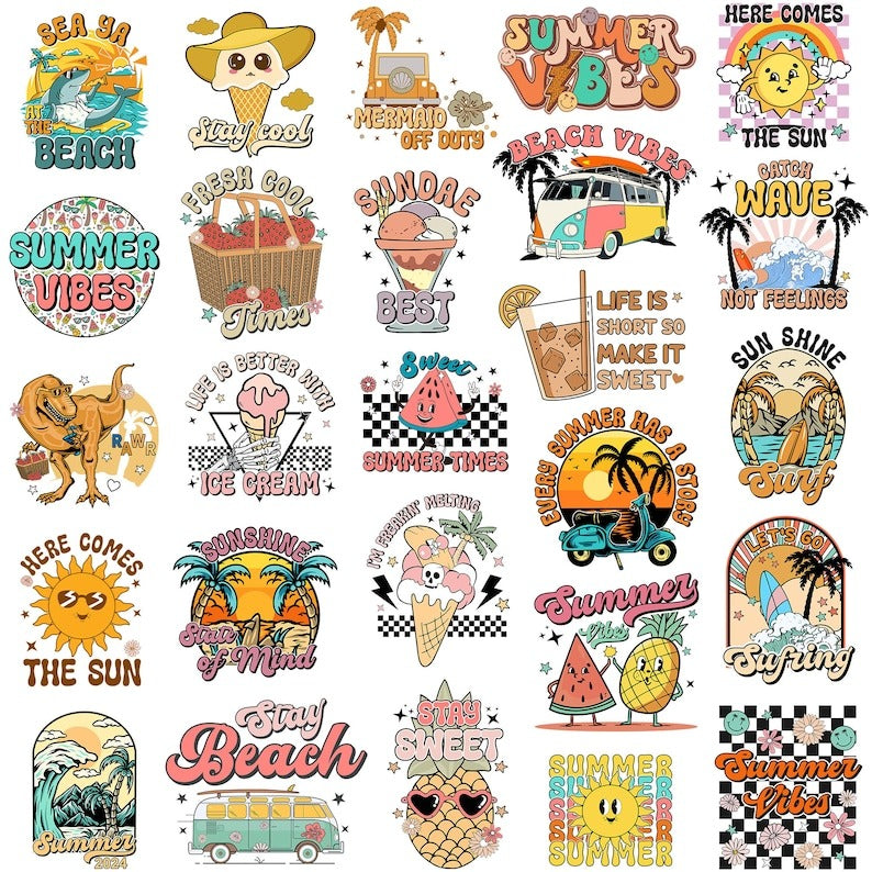 Summer Svg Png Bundle Retro Stay Sweet Beach Summer Vibes Life Quotes Sunshine Surfing Summertime Vintage Tshirt Designs Png Download