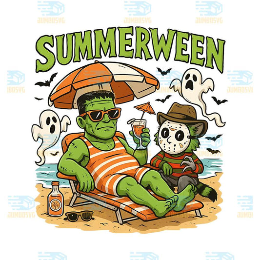 Summerween-Horror-Frankenstein-And-Jason-Voorhess-Png