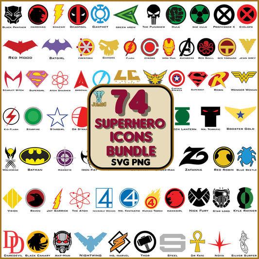 Superhero Icons Bundle Svg - Jumbosvg