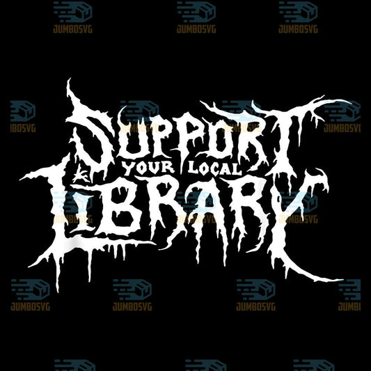 Support-Your-Local-Library-Horror-Bookworm-Png