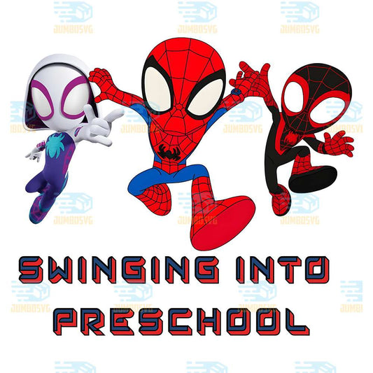 Swinging-Into-Preschool-Spiderman-Png