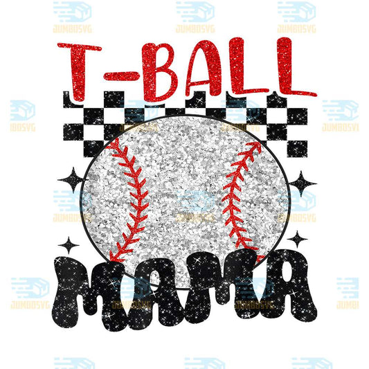 T-Ball-Mama-Softball-Mom-Checkered-Png