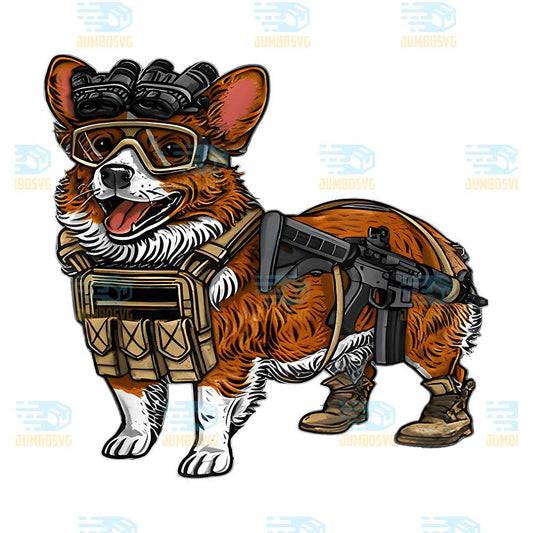 Tactical-Corgi-Dog-Png