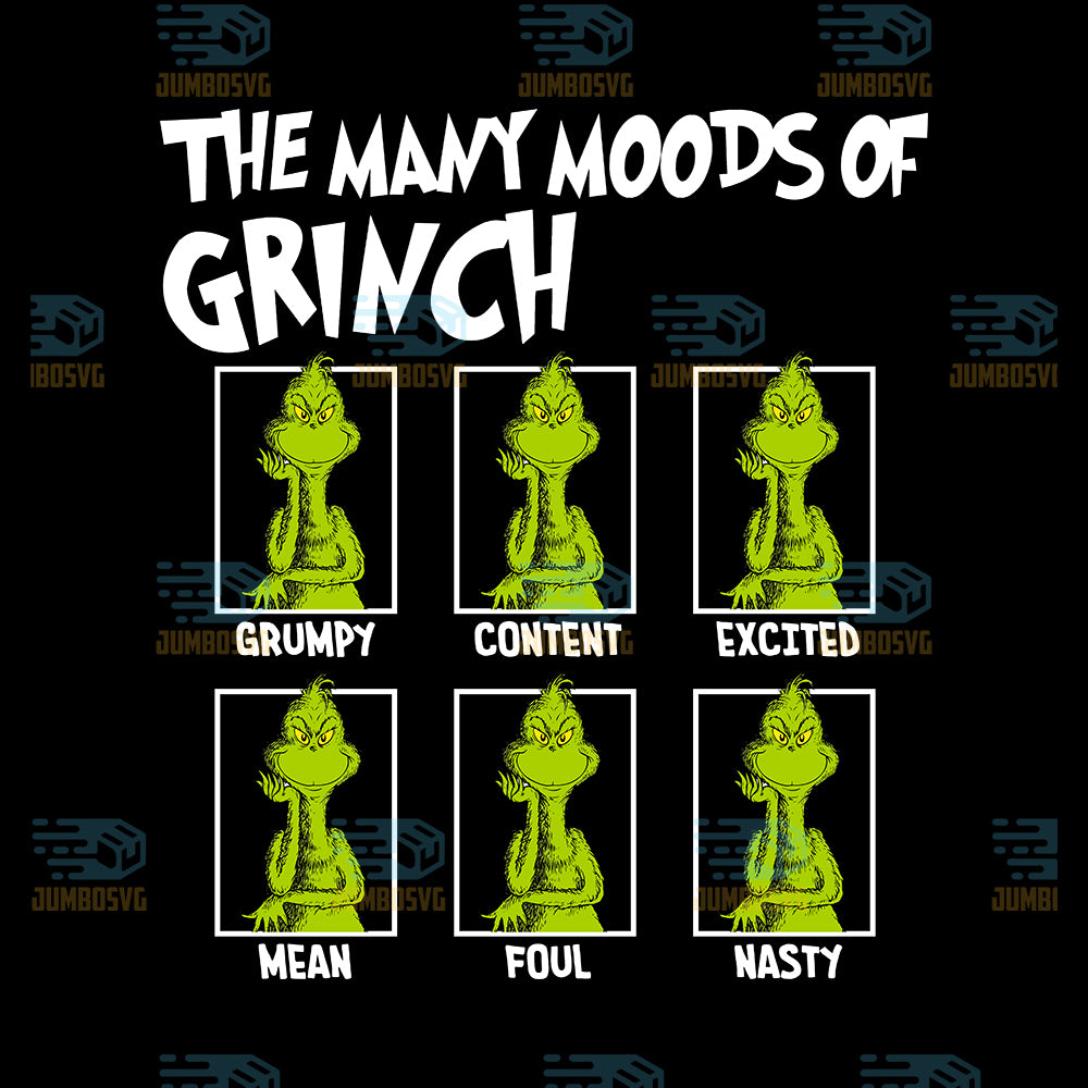The-Many-Moods-Of-Grinch-Christmas-Png-2