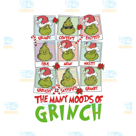 The-Many-Moods-Of-Grinch-Christmas-Png