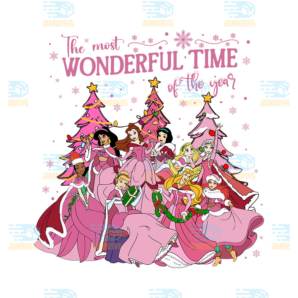 The-Most-Wonderful-Time-Pink-Princess-Christmas-Svg