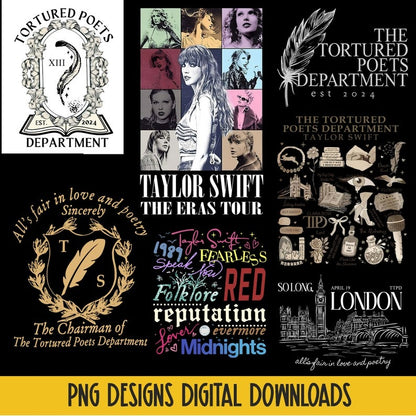 The Tortured Poets Department Png Bundle , The Eras Tour Png, The Tortured Poets Department Est 2024, TTPD New Album, New Album Era Png