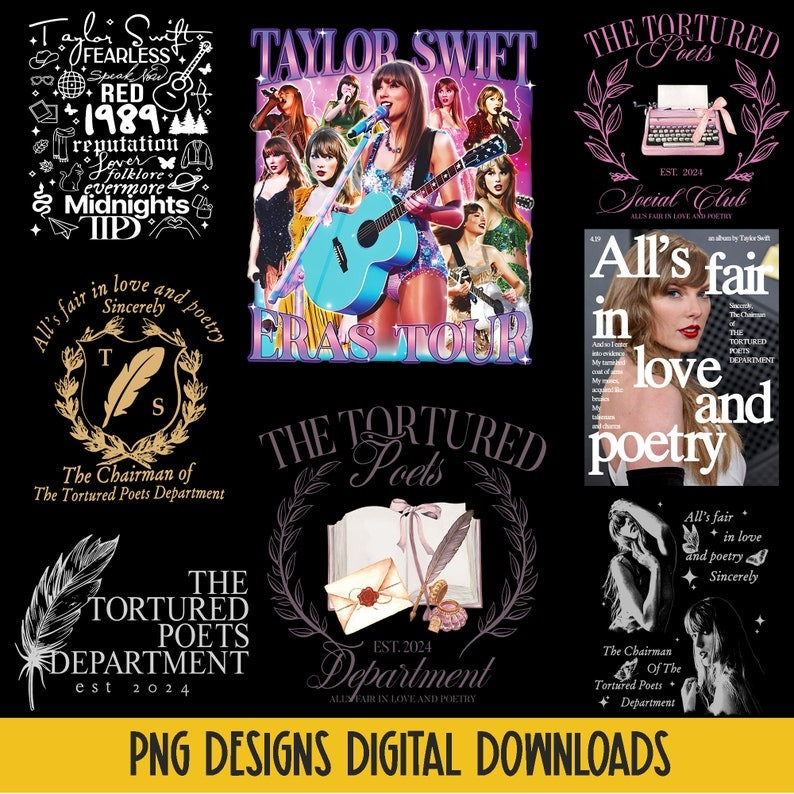 The Tortured Poets Department Png Bundle , The Eras Tour Png, The Tortured Poets Department Est 2024, TTPD New Album, New Album Era Png