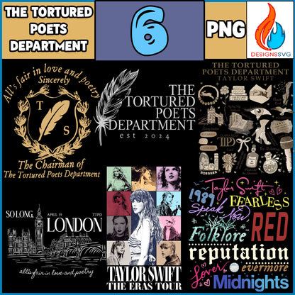 The Tortured Poets Department Png Bundle , The Eras Tour Png, The Tortured Poets Department Est 2024, TTPD New Album, New Album Era Png