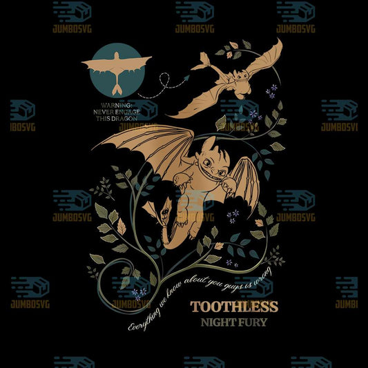 Toothless-Dragon-Botanical-Png