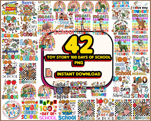 42 Level 100 Days Of School Completed Png, Toys 100 Days Of School Png, Back To School Png, 100th Day of School Png,100 Days Pop Png, Woody Png