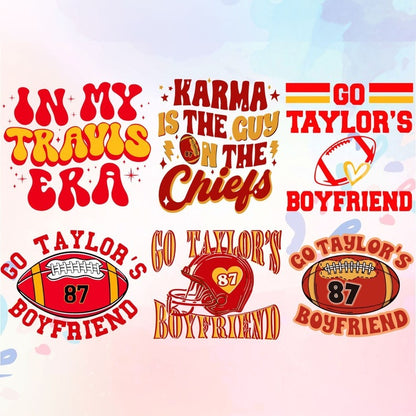 Travis And Taylor PNG Bundle Designs In My Chiefs Era Png Go Taylor'S Boyfriend Png