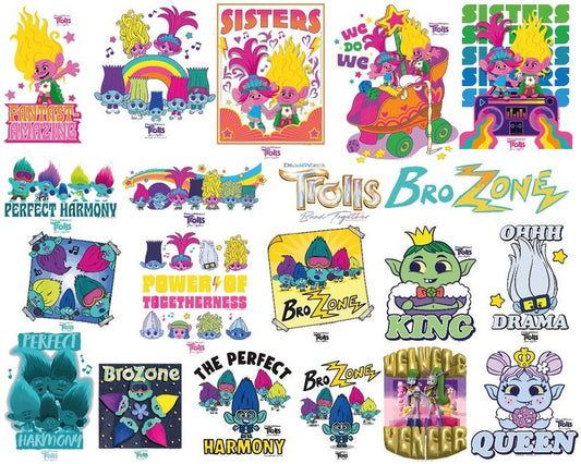 Trolls Band Together Movie 2024 Png, Quenn Poppy Png, Trolls Band Together Png, BroZone World Tour