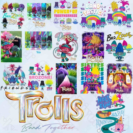 Trolls PNG bundle, Trolls PNG Digital Papers, Trolls Characters PNG, Trolls Printable png, Bro Zone png, With friend, holl fun png