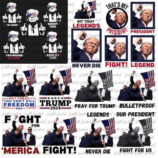 Trump Assassination Bundle, Trump Fight Png, Trump 2024 Png, Trump fight Png, Trump legends never die png