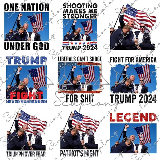 Trump Fight Png, Trump 2024 Png, Trump Fight Bundle Design Png, Trump 2024 Supporter Png