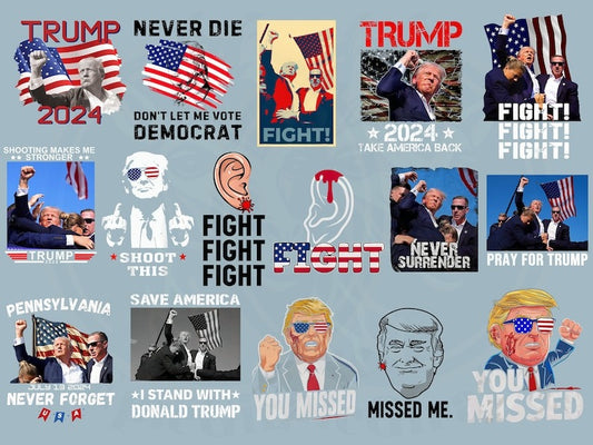 Trump Patriotic Fight PNG SVG Bundle 15+ Designs, Missed me, Trump 2024 Supporter Png