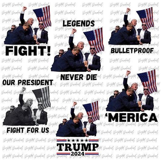 Trump assassination Png Bundle, Trump President Png, Trump 2024 Supporter Png