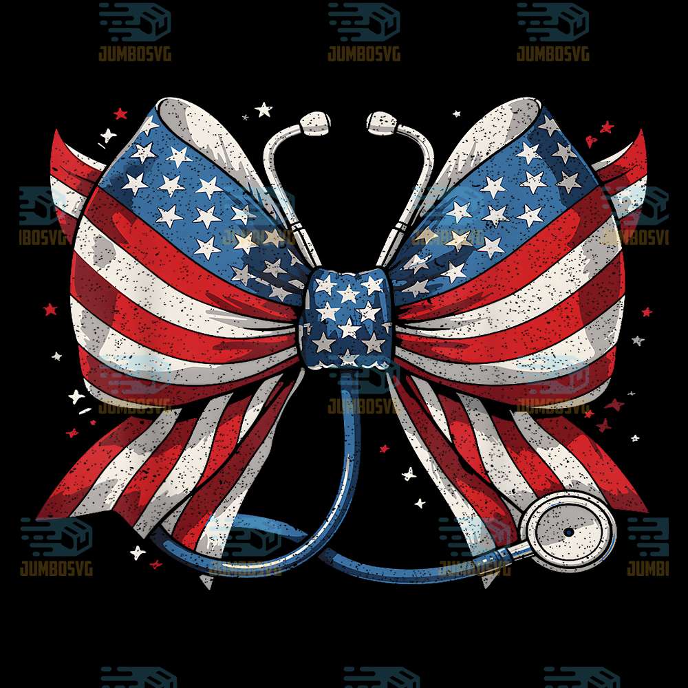 USA-Flag-Stethoscope-Coquette-Bow-RN-Nurse-4th-Of-July-Png