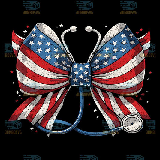 USA-Flag-Stethoscope-Coquette-Bow-RN-Nurse-4th-Of-July-Png