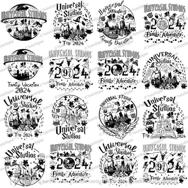 Universal Studios Svg Bundle 2024, Universal Trip svg, Family Vacation svg, Magical Kingdom Svg, Family Vacation, Family Trip 2024