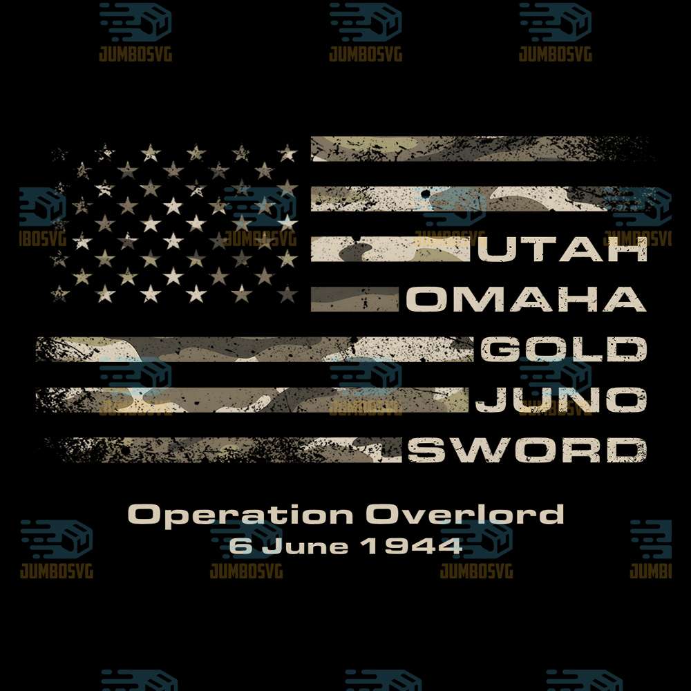 Utah-Omaha-Gold-Juno-Sword-Operation-Overlord-6-June-1944-Us-Flag-Png