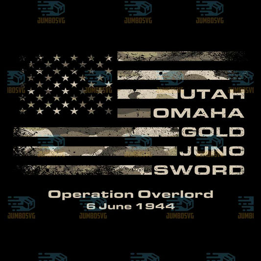 Utah-Omaha-Gold-Juno-Sword-Operation-Overlord-6-June-1944-Us-Flag-Png