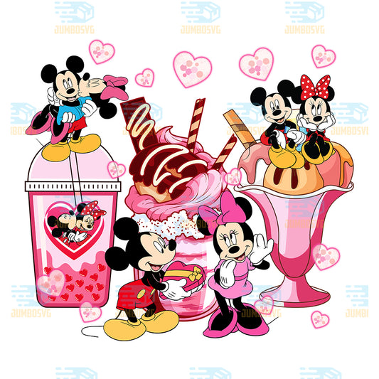 Valentine-Mickey-And-Friends-Latte-Drink-Png