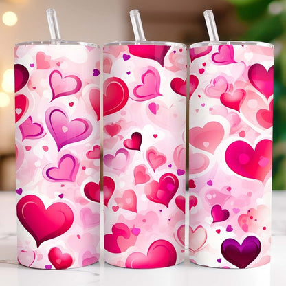 Valentine Tumbler Wrap Bundle, 20oz Skinny Valentine Tumbler Sublimation Designs, Valentines day Tumbler PNG, Instant Digital Download.1