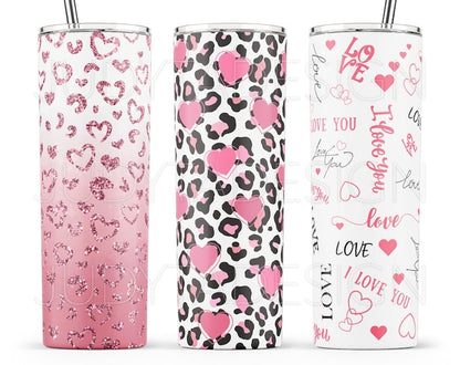 Valentine Tumbler Wrap Bundle, Valentine 20oz Skinny Tumbler Designs, Valentine Sublimation Designs, Valentines Day Tumbler Wrap