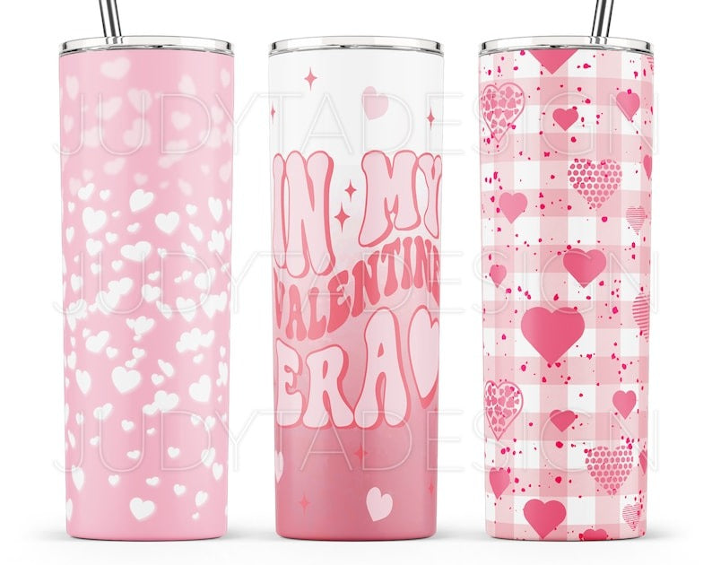 Valentine Tumbler Wrap Bundle, Valentine 20oz Skinny Tumbler Designs, Valentine Sublimation Designs, Valentines Day Tumbler Wrap