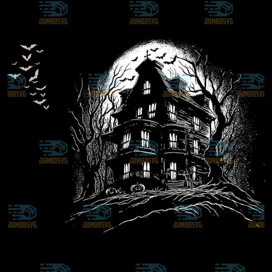 Vintage-Haunted-House-Svg
