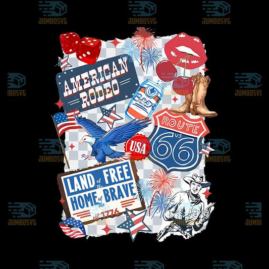 Western-Collage-4th-of-July-Png