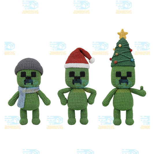 Yarn-Crochet-Minecraft-Christmas-Png