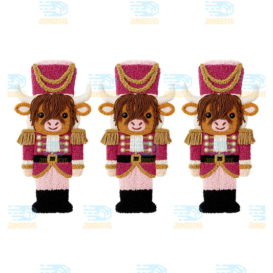 Yarn-Crochet-Nutcracker-Highland-Cow-Christmas-Png