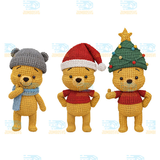 Yarn-Crochet-Pooh-Christmas-Png