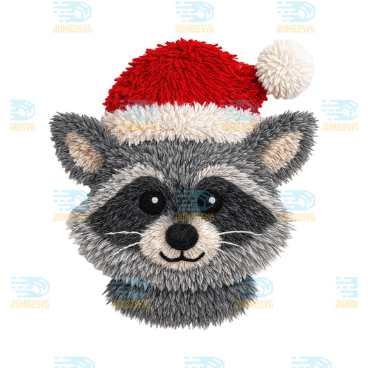 Yarn-Crochet-Santa-Raccoon-Christmas-Png